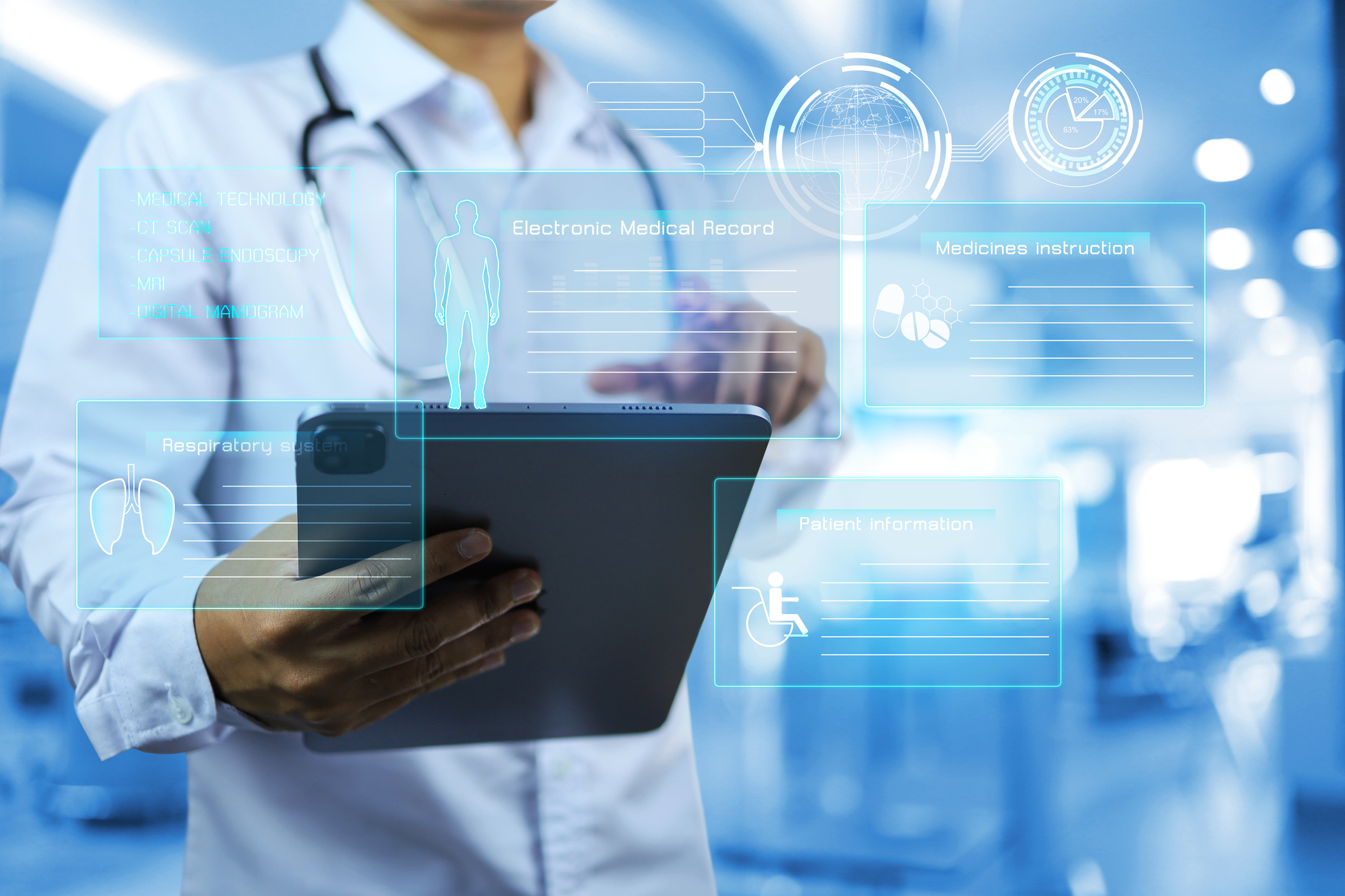 Healthcare professional using a laptop for clinical documentation