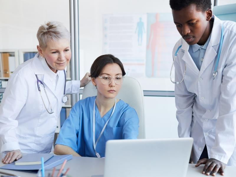 Healthcare professionals coordinating patient care